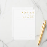 Modern Minimalist Gold Font Wedding Advice Card<br><div class="desc">This Modern Minimalist Gold Font wedding advice card is perfect for your classy boho wedding. Its simple, unique abstract design accompanied by a contemporary minimal script and gold colour palette gives this product a feel of elegant formal luxury while staying simplistic, chic bohemian. Keep it as is, or choose to...</div>