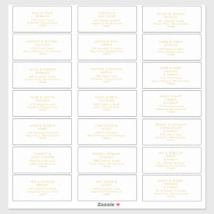 Modern Minimalist Gold Font Wedding Guest Address