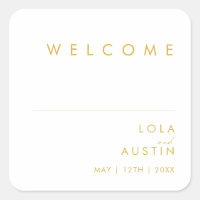 Modern Minimalist Gold Font Wedding Welcome