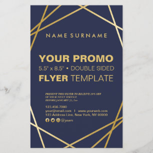 Modern Minimalist Gold Geometric 5.5" x 8.5" Flyer