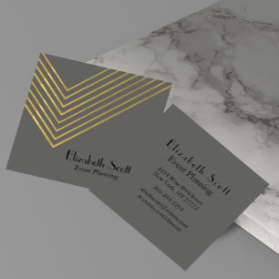 Modern Minimalist Gold Geometric Design Square Business Card
