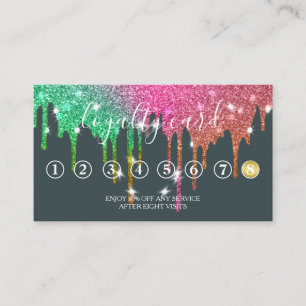 Modern Minimalist Gold Glitter Drip Loyalty Card