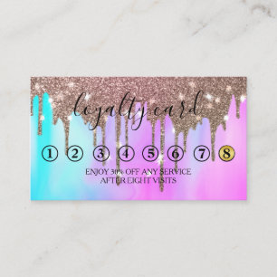 Modern Minimalist Gold Glitter Drip Loyalty Card