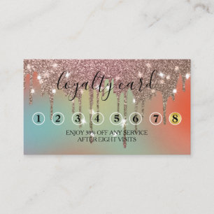 Modern Minimalist Gold Glitter Drip Loyalty Card
