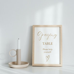Modern Minimalist  Gold Grazing table Sign