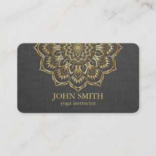 Modern Minimalist Gold Mandala Yoga Instructor  Business Card