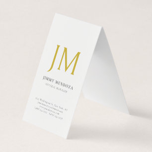 Modern Minimalist Gold Monogram Plain Simple Business Card