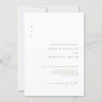 Modern Minimalist Gold QR Code All In One Wedding