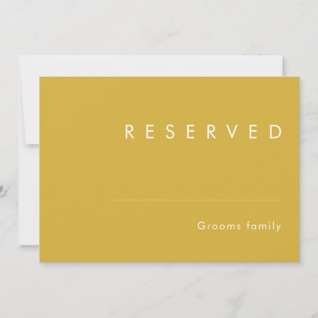 Modern Minimalist Gold Reserved Sign (Front)