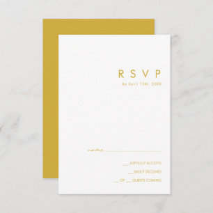 Modern Minimalist Gold RSVP Card