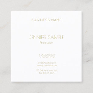 Modern Minimalist Gold Text Font Luxury Template Square Business Card