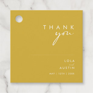 Modern Minimalist Gold Thank You Favour Tags