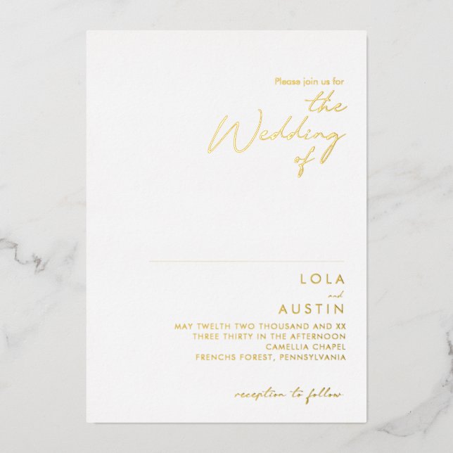 Modern Minimalist | Gold The Wedding Of Real (Front)