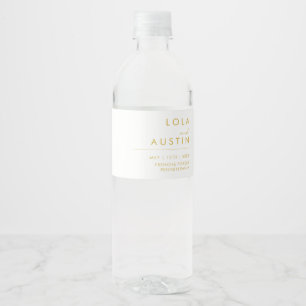 Modern Minimalist Gold Water Bottle Label