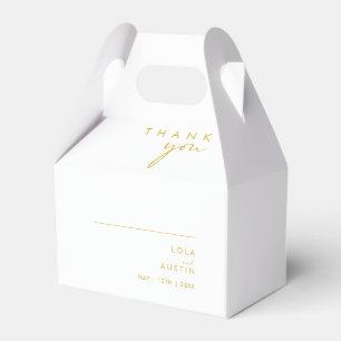 Modern Minimalist Gold Wedding Favour Box