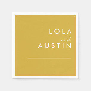 Modern Minimalist Gold Wedding Napkins