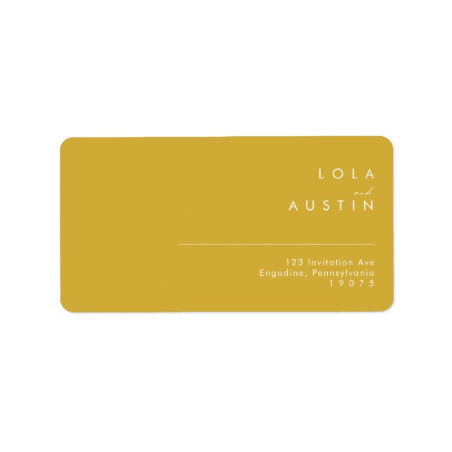 Modern Minimalist Gold Wedding RSVP Address Labels (Front)
