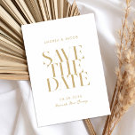 Modern Minimalist Gold White Chic Wedding Save The Date<br><div class="desc">Modern Minimalist Gold White Chic Wedding Save the Date</div>