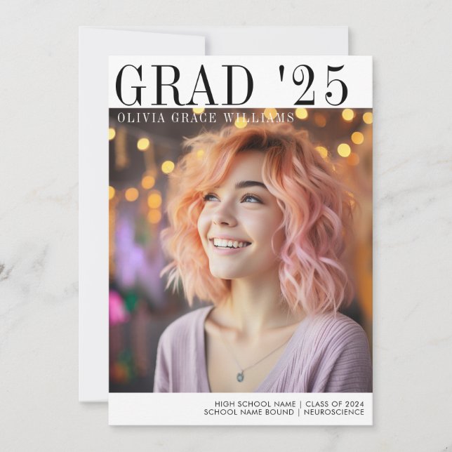 Modern Minimalist Grad Overlay Announcement (Front)