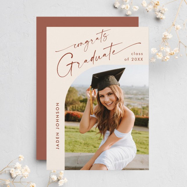 Modern Minimalist Grad PHOTO Graduation Party Invitation (Creator Uploaded)