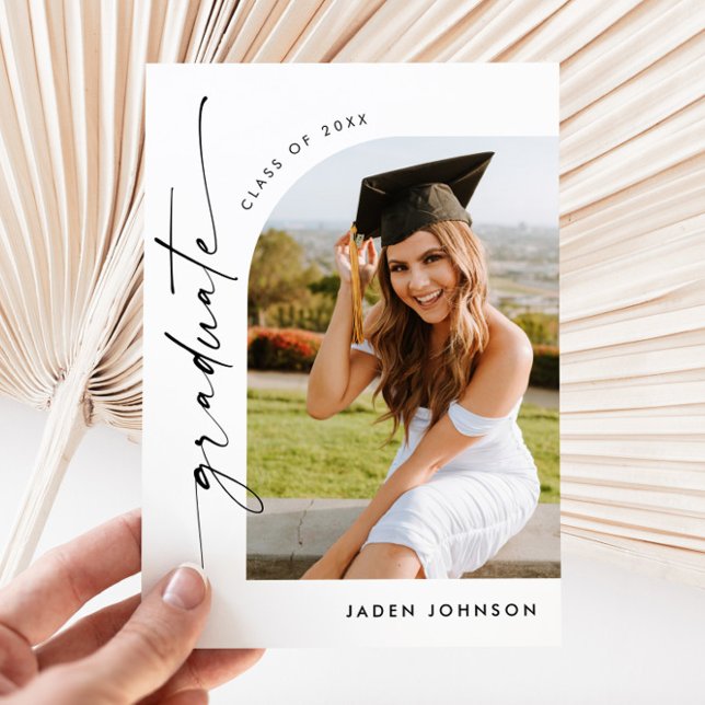 Modern Minimalist Grad PHOTO Graduation Party Invitation (Creator Uploaded)
