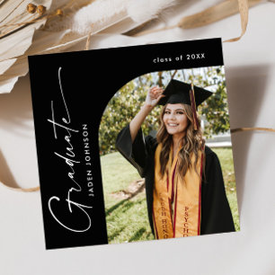 Modern Minimalist Grad PHOTO Graduation Party Invitation