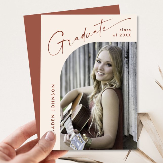 Modern Minimalist Grad PHOTO Graduation Party Invitation (Creator Uploaded)