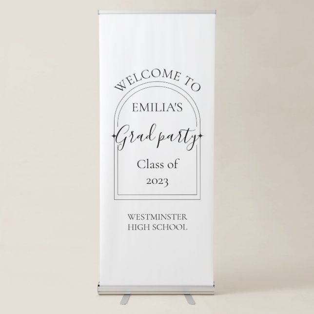 Modern Minimalist Grad Vertical Retractable Banner (Front)