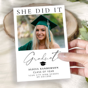Modern minimalist graduate photo graduation announcement