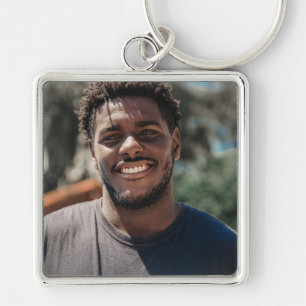 Modern Minimalist Graduate Photo Key Ring