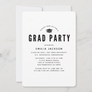 Modern Minimalist Graduation 2023   Photo Party Invitation