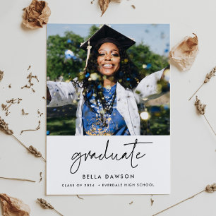 Modern minimalist	graduation 2024 photo postcard