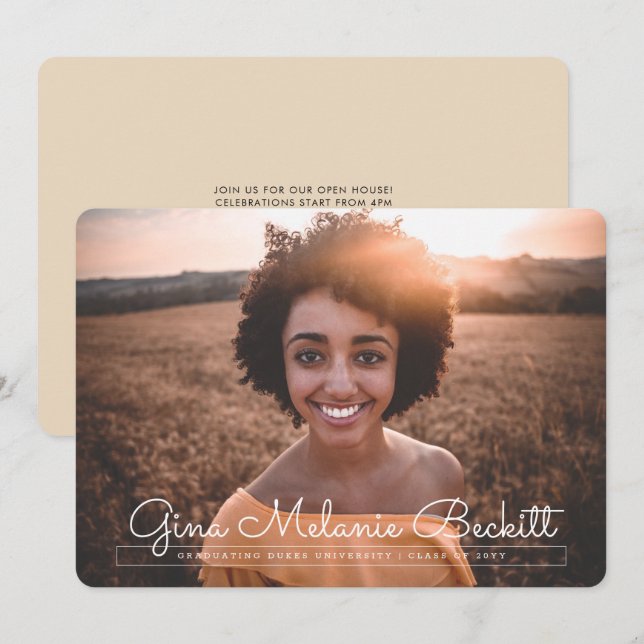 Modern Minimalist Graduation Announcement (Front/Back)