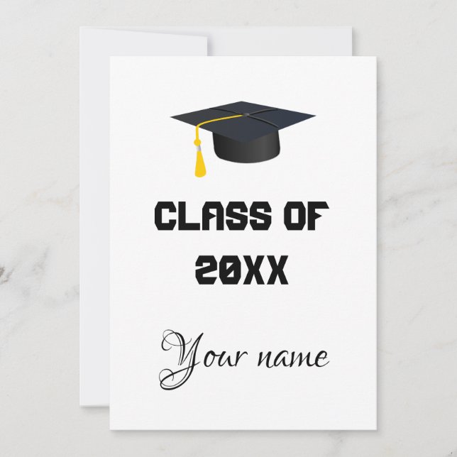 modern minimalist graduation announcement (Front)