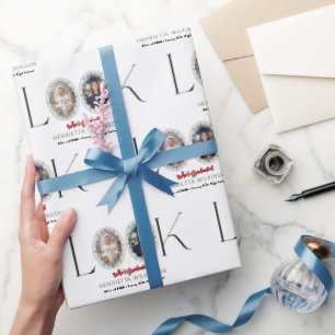 Modern Minimalist Graduation Announcement Photo  Wrapping Paper