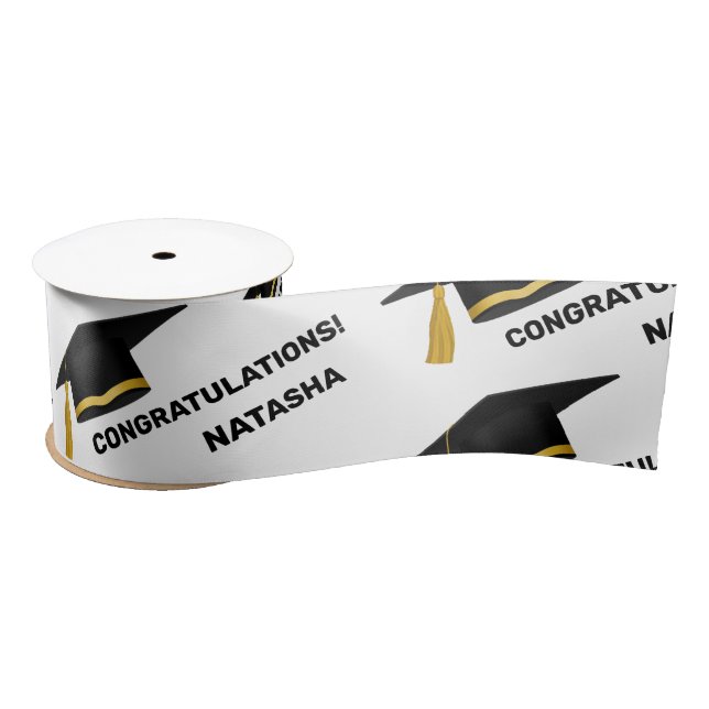 Modern Minimalist graduation celebration Satin Ribbon (Spool)