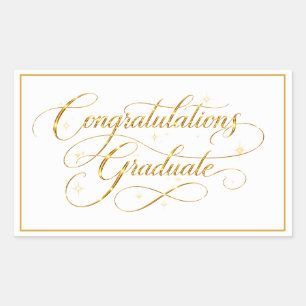 Modern Minimalist Graduation Congratulations Rectangular Sticker