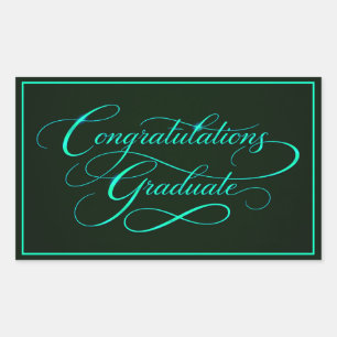 Modern Minimalist Graduation Congratulations Rectangular Sticker