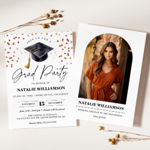 Modern Minimalist Graduation Invitation with Photo