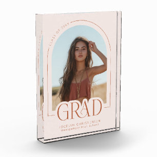 Modern Minimalist Graduation Keepsake Photo Block