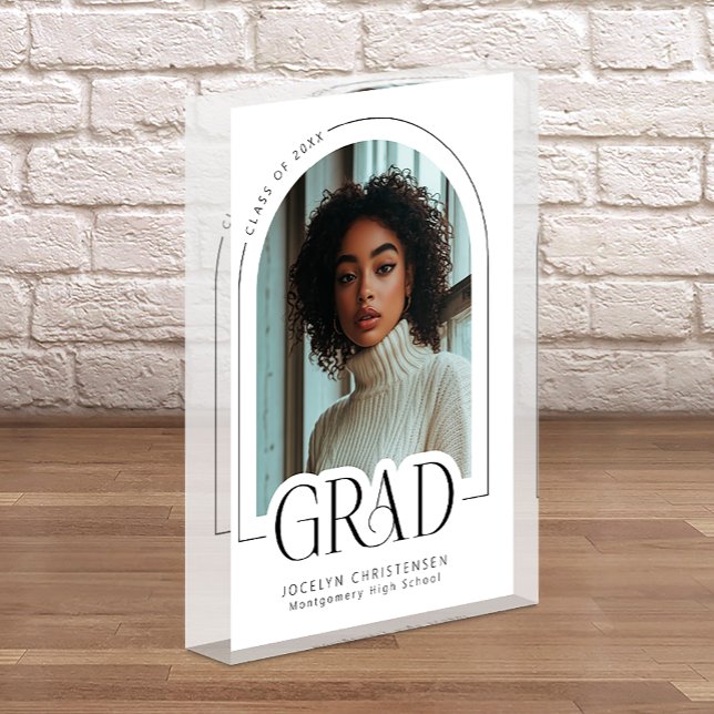 Modern Minimalist Graduation Keepsake Photo Block (Creator Uploaded)