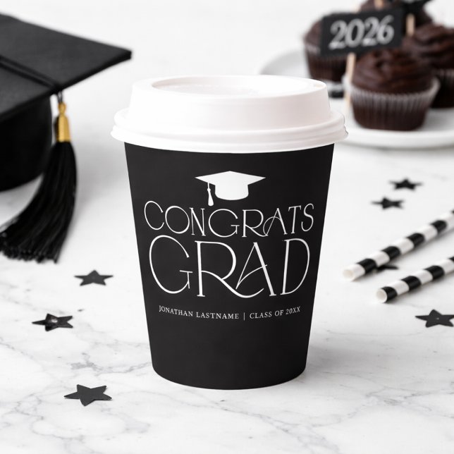 Modern Minimalist Graduation  Paper Cups (Modern Minimalist Graduation Paper Cups)