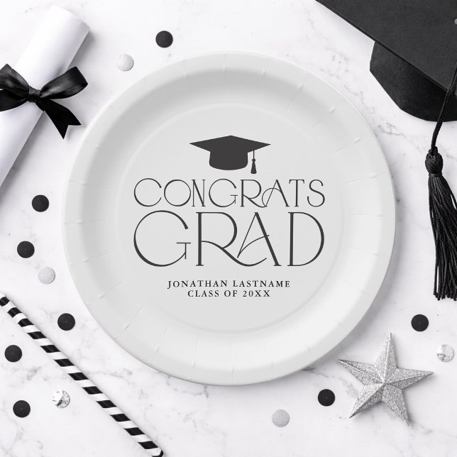 Modern Minimalist Graduation Paper Plate (Modern Minimalist Graduation Paper Plates)