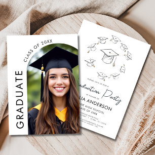 Modern Minimalist Graduation Party Arch Photo Invitation