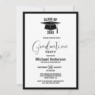 Modern Minimalist Graduation Party Invitation