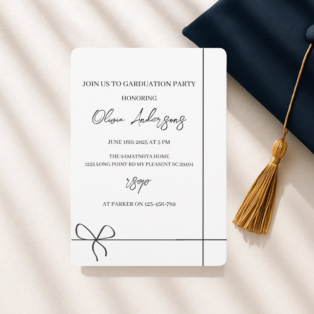 Modern Minimalist  Graduation Party Invitation (Creator Uploaded)