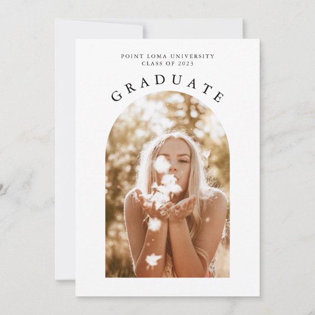 Modern Minimalist Graduation Party Invite (Back)