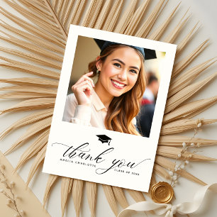 Modern Minimalist Graduation Party Photo Thank You Card