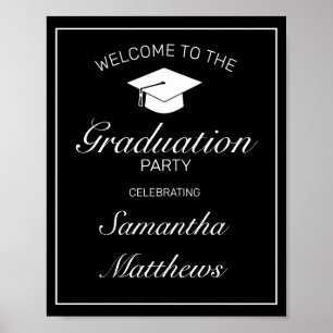 Modern Minimalist Graduation Party Welcome Sign
