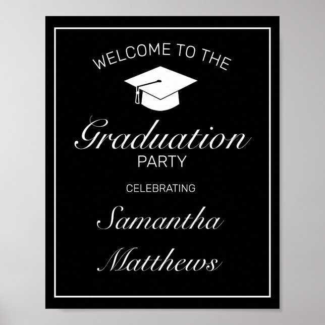 Modern Minimalist Graduation Party Welcome Sign (Front)